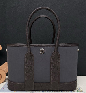 Hermes garden party mini toile - Ardoise x Bai brun