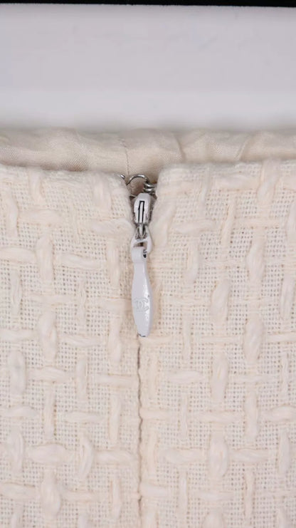 Chanel 12 Beige Tweed Skirt