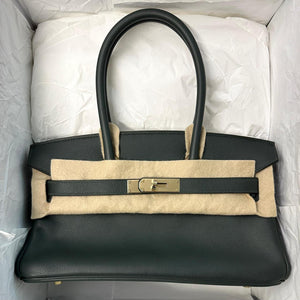 Hermes Birkin Shoulder Vert Mangrove Evercolor Permabrass hardware
