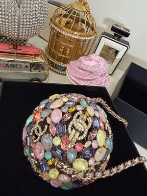 Chanel 26C  collector's bag with Colorful Gemstone Ballsclutch bag minaudière