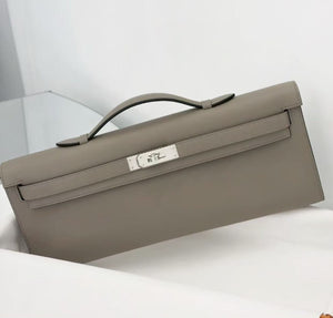 Hermes Kelly cut Gris asphalt swift palladium hardware