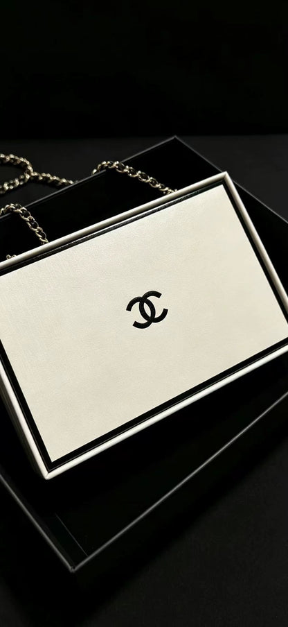 Chanel 26s white and black acrylic bag