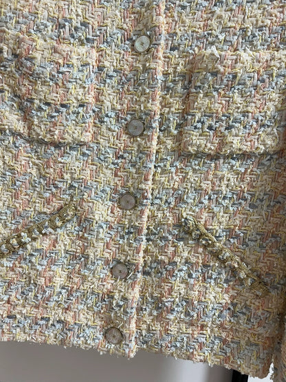 Chanel yellow tweed jacket