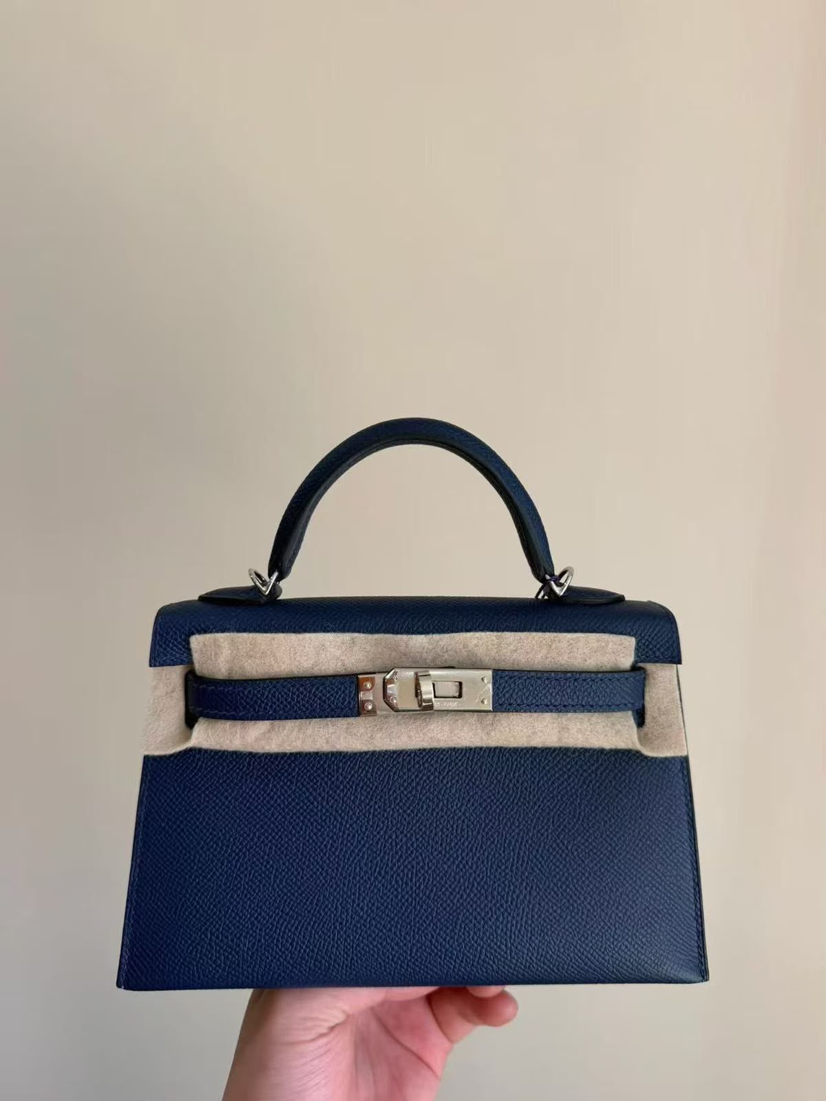 Hermes Mini Kelly 20 Purple Epsom Palladium hardware