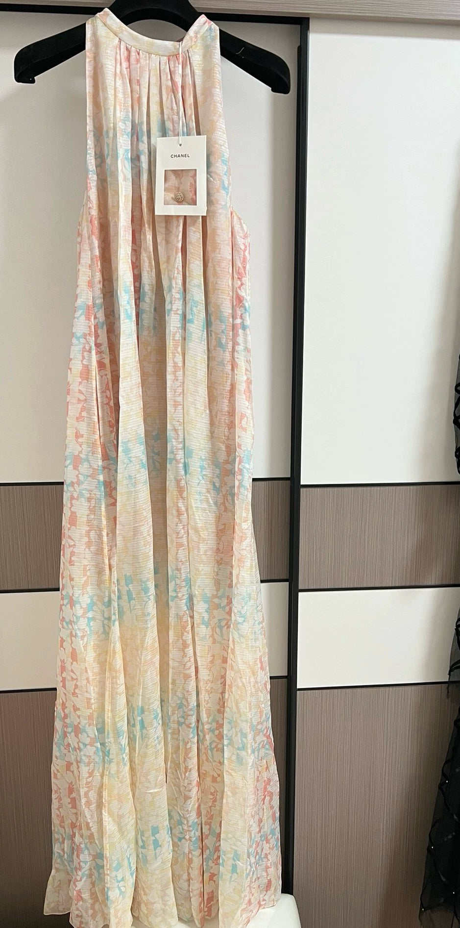 Chanel 26C Colorful Silk Halter Dress