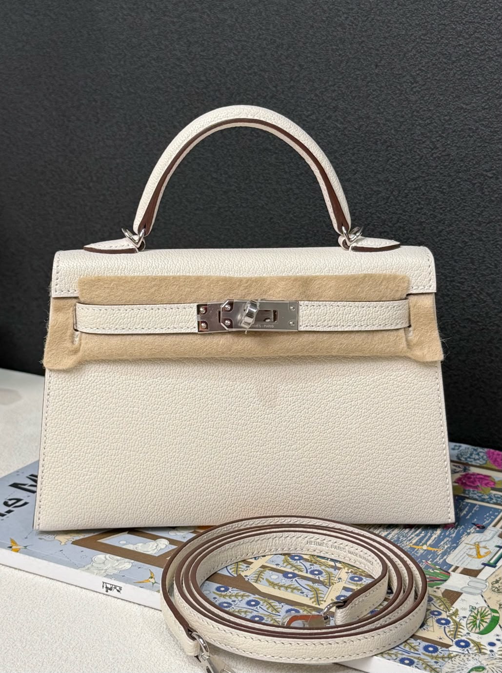 Hermes mini Kelly 20 nata Chevre mysore Palladium hardware