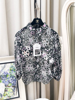 Chanel 24P black silk top