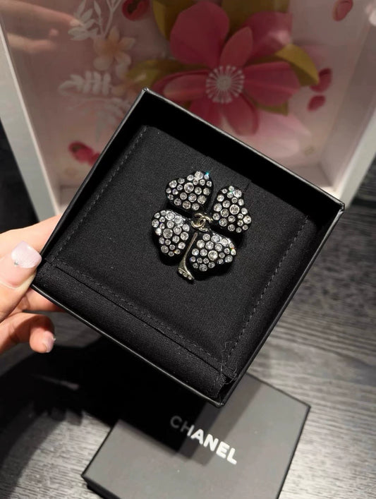 Chanel gold double C brooch