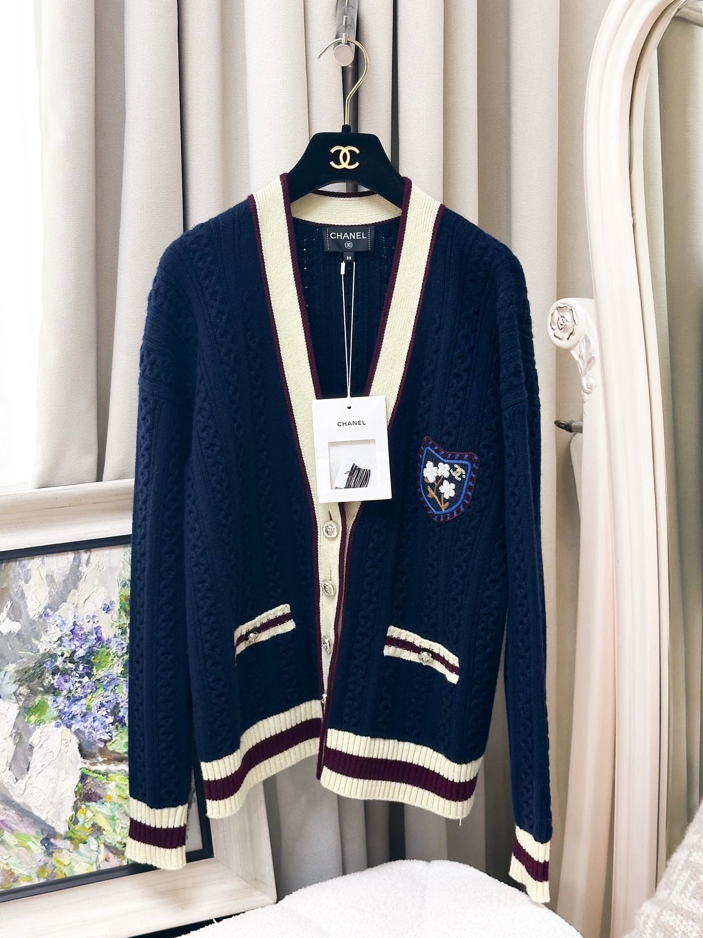 Chanel 26C navy blue cardigan