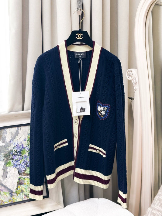 Chanel 26C navy blue cardigan