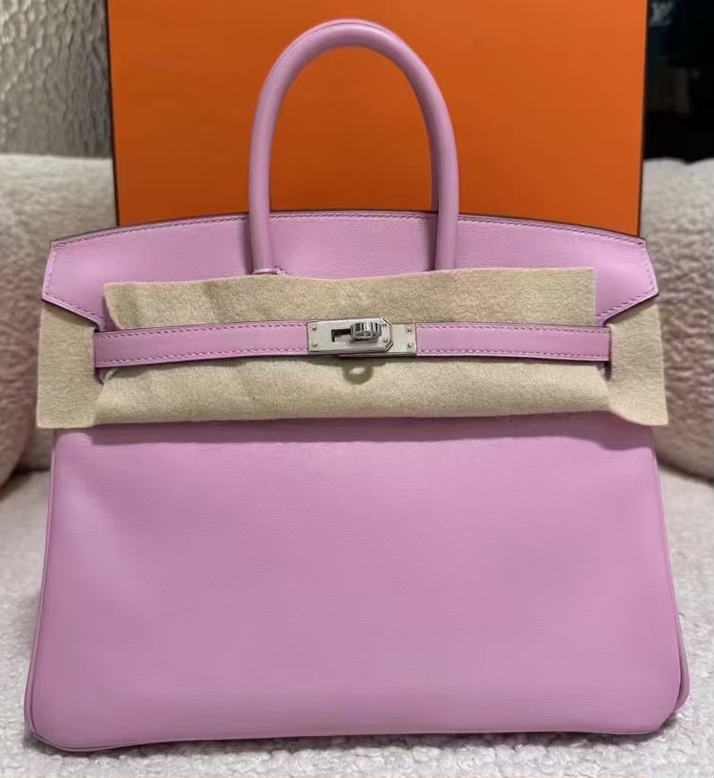 Hermes Birkin 25 Mauve Sylvestre Swift Palladium hardware