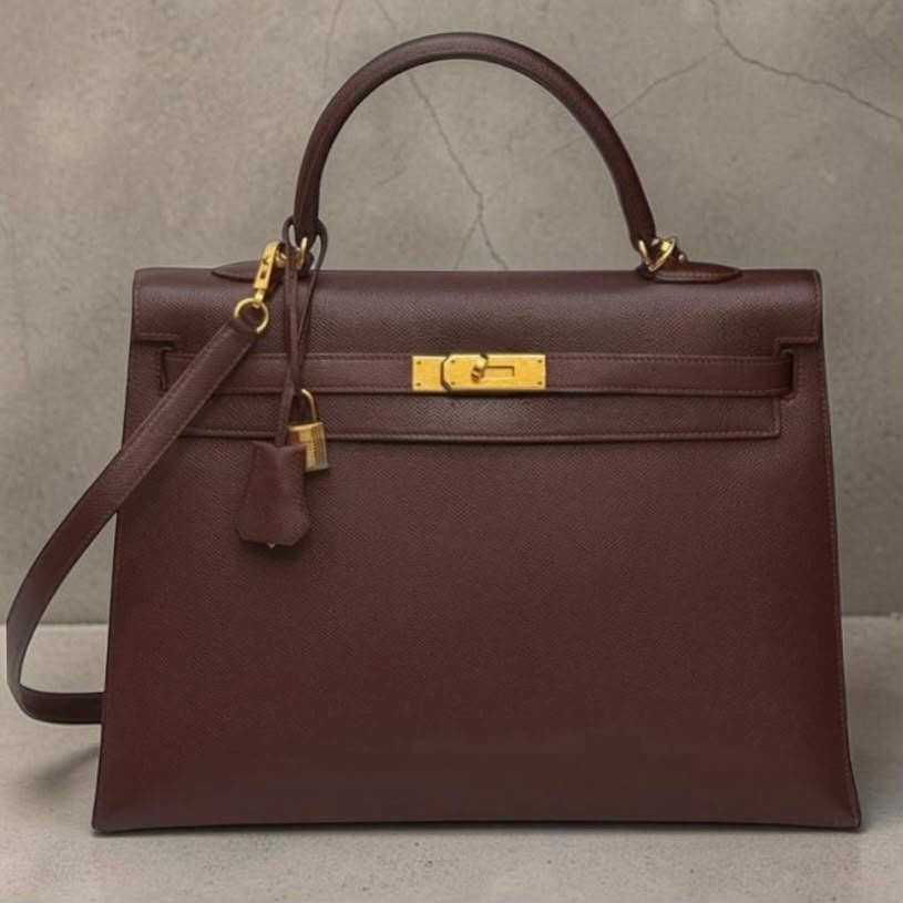 Hermes Kelly 35 Chocolat Epsom Gold hardware