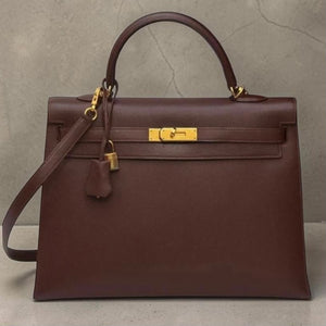 Hermes Kelly 35 Chocolat Epsom Gold hardware