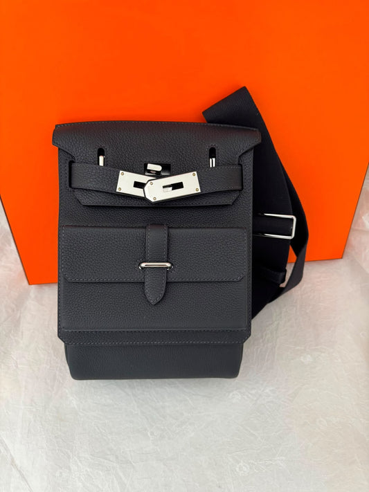 Hermes HAC A Dos Haccess PM Black Togo Palladium hardware