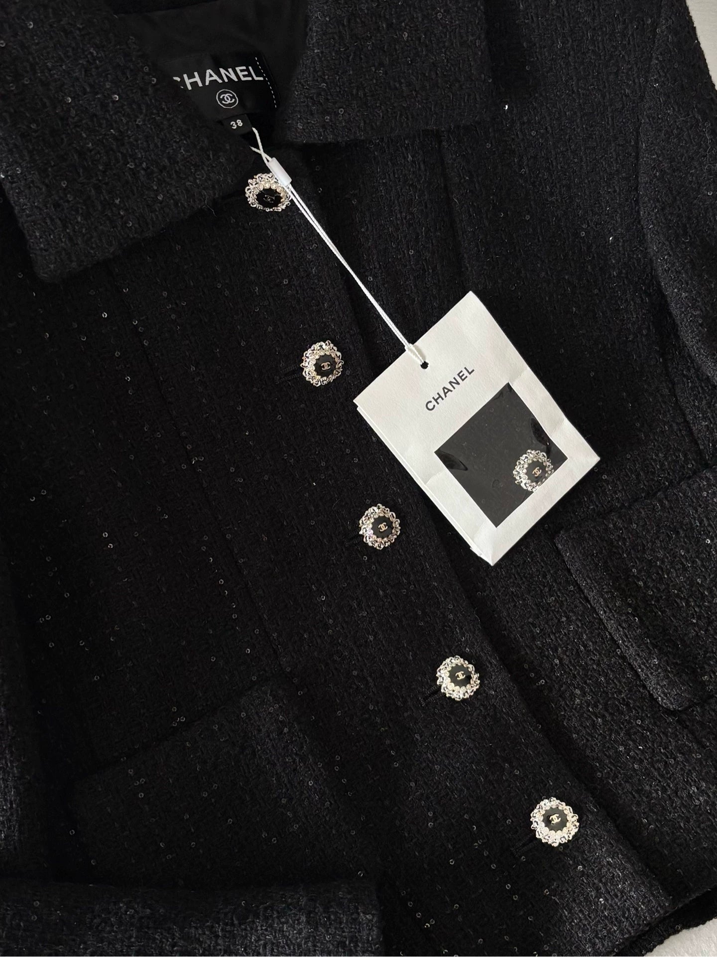Chanel 25K Black Sequined Jacket