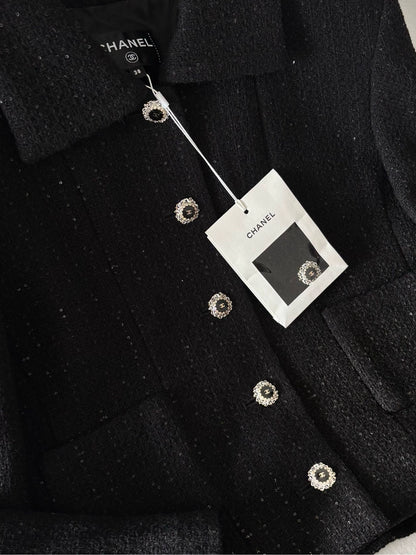 Chanel 25K Black Sequined Jacket