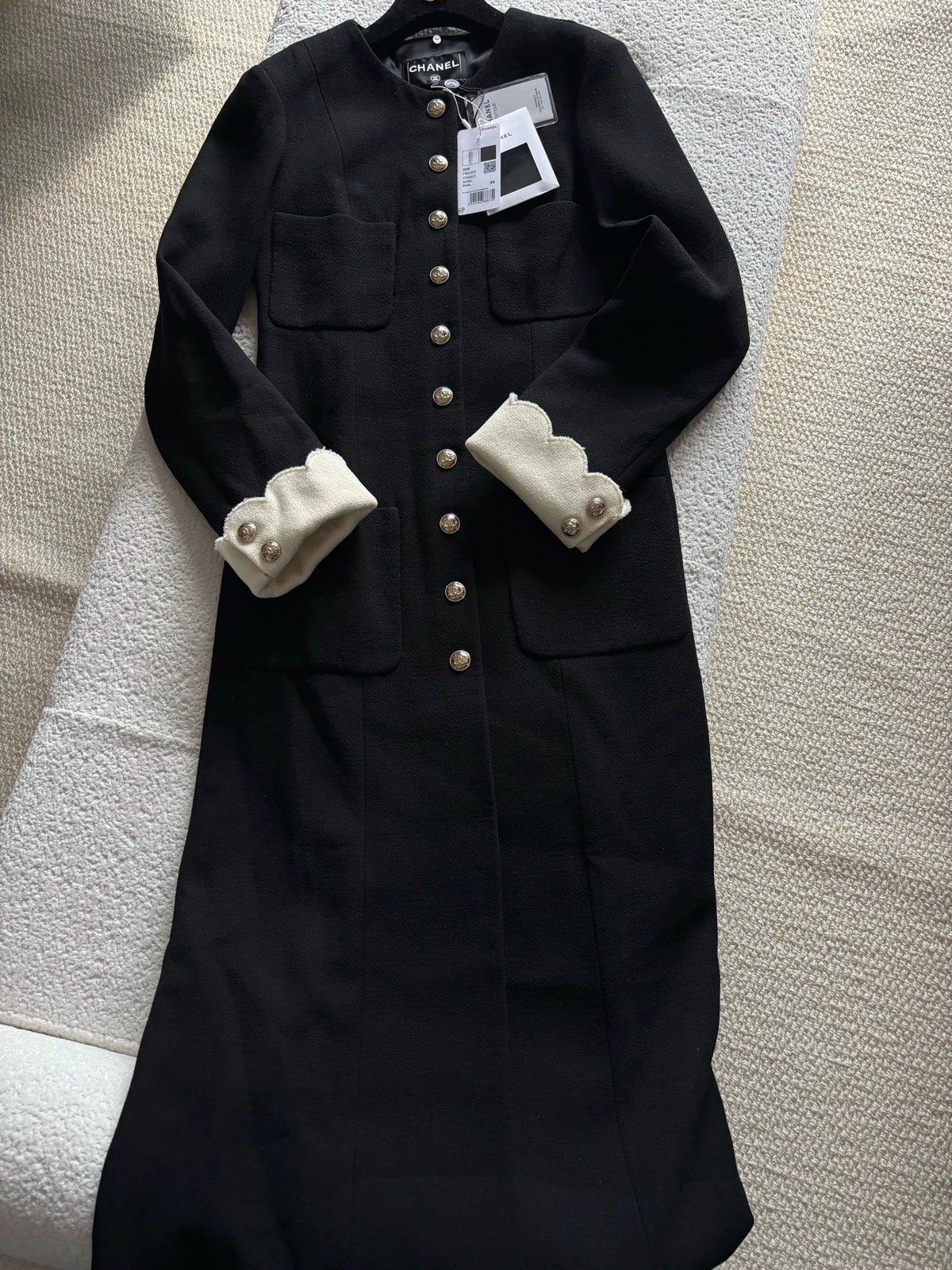 Chanel 20K Black Long Coat