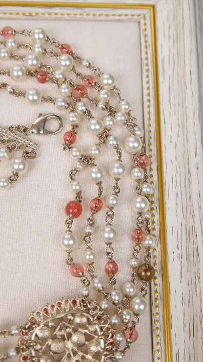 Chanel 18 Pink Glass Pearl Waist Chain