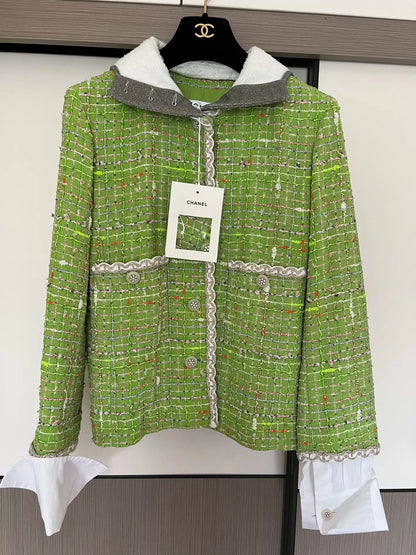 Chanel 25C green hooded jacket