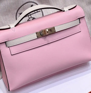 Hermes Kelly pochette  Sakura / Craie Swift Permabrass hardware