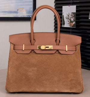 Hermes Birkin 30 Gold Swift & Chamois Grizzly gold hardware