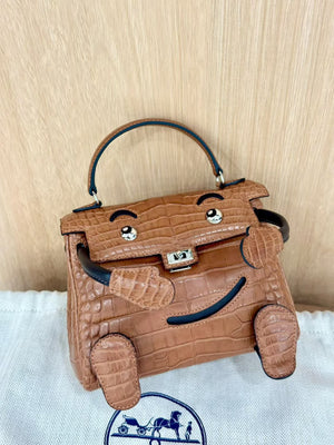 Hermes Kelly Doll Hold Matte Alligator Palladium hardware