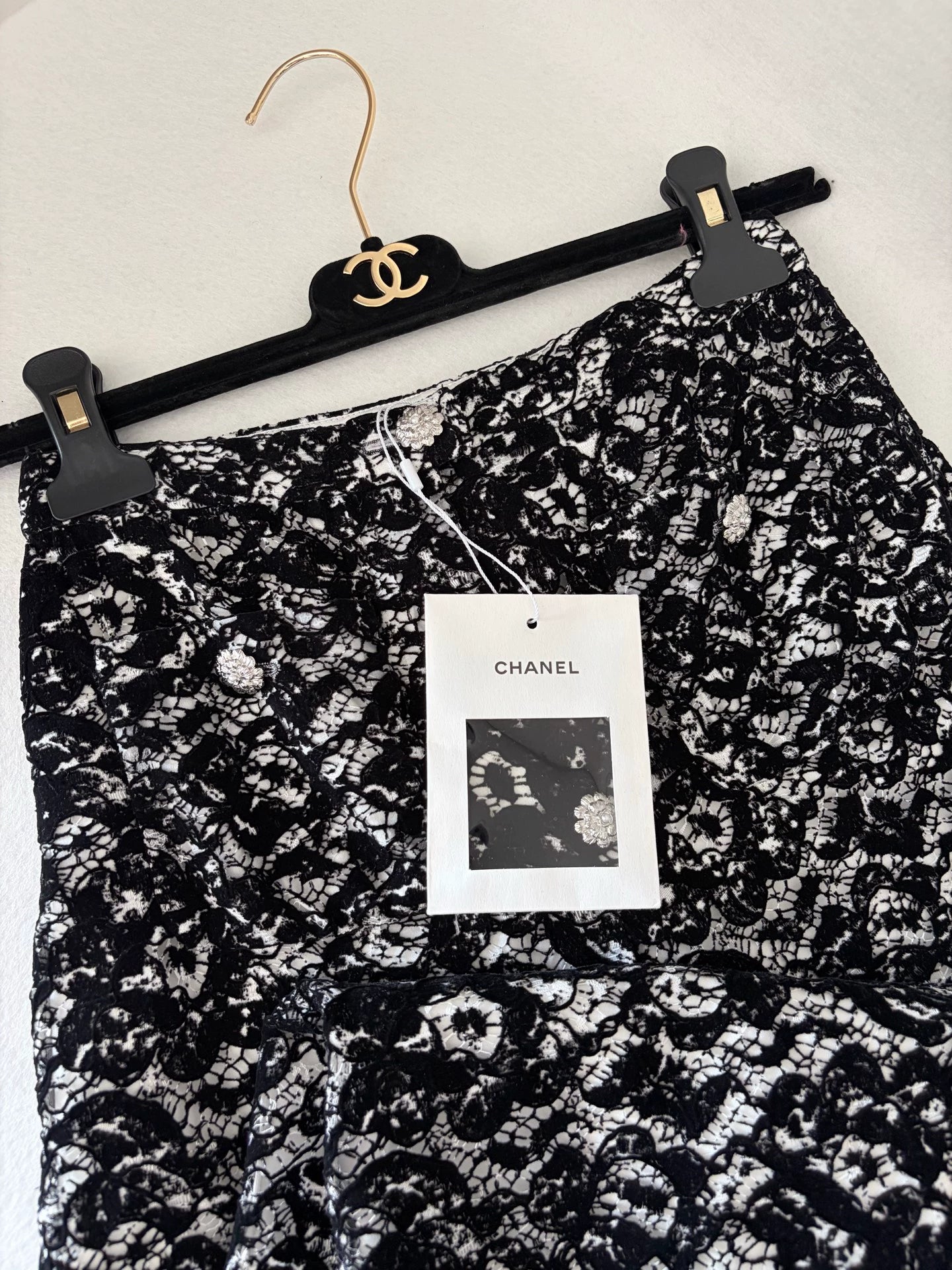 Chanel 25A Black Straight Leg Pants