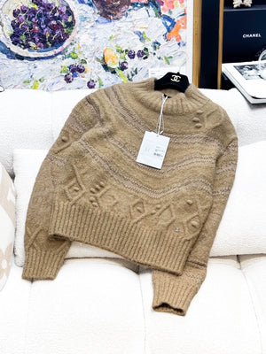 Chanel 23N brown cashmere top