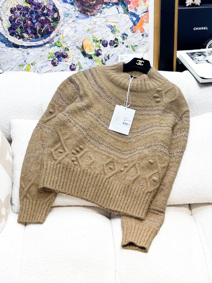Chanel 23N brown cashmere top