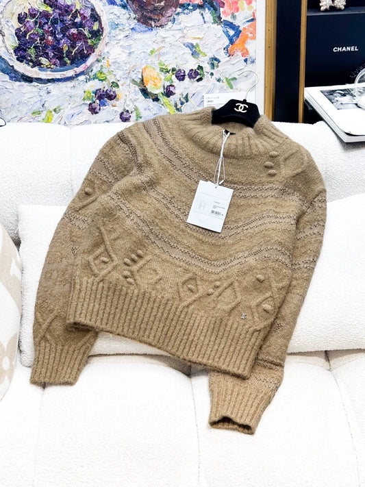 Chanel 23N brown cashmere top