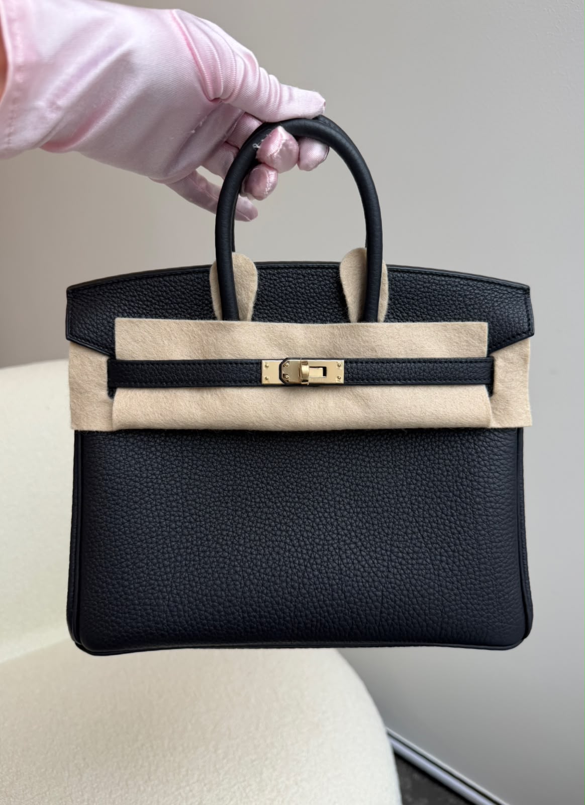 Hermes Birkin 25 Black Togo Permabrass hardware