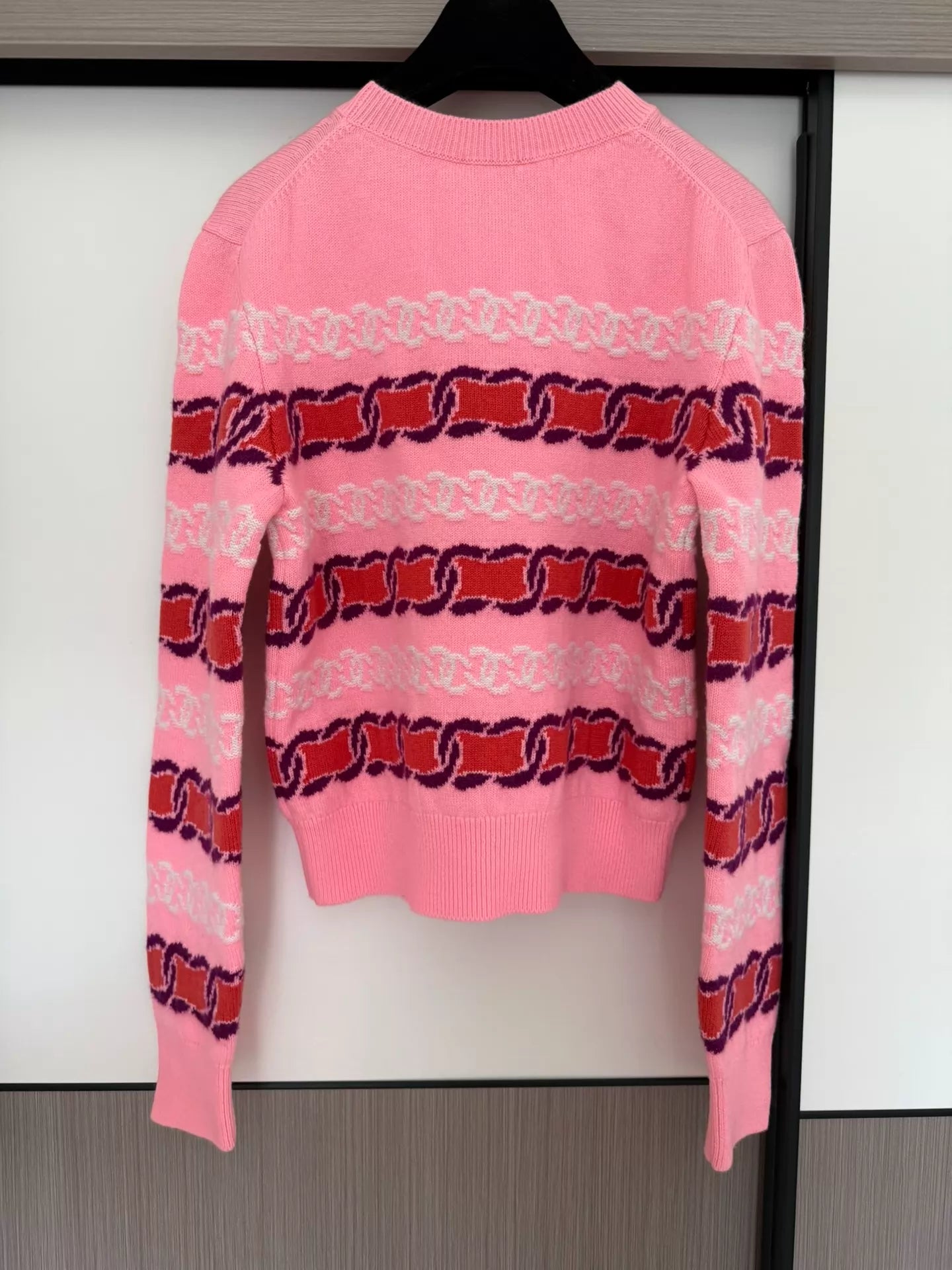 Chanel 23b pink knit pullover sweater