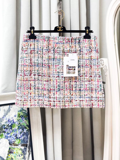 Chanel 26P pink multicoloured jacket and skirt