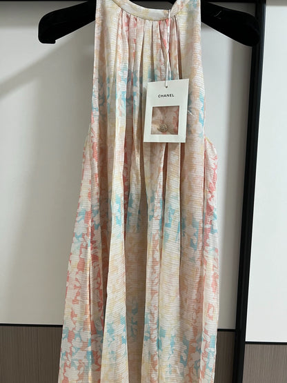 Chanel 26C Colorful Silk Halter Dress