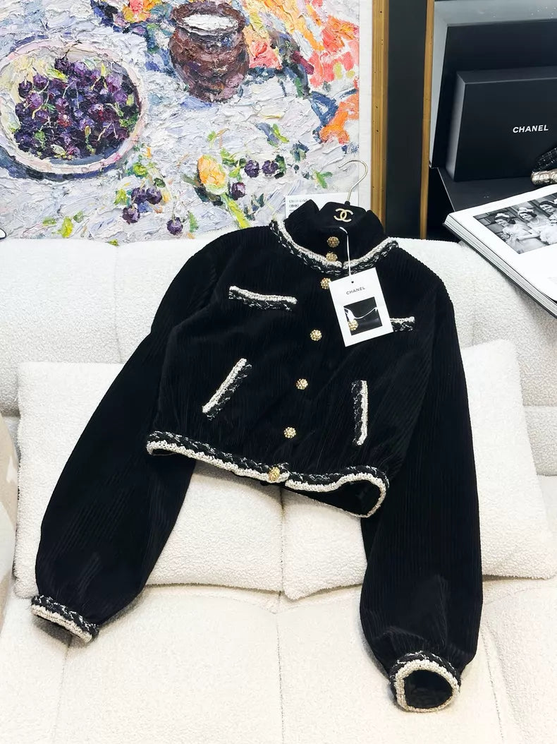 Chanel 25k black corduroy jacket