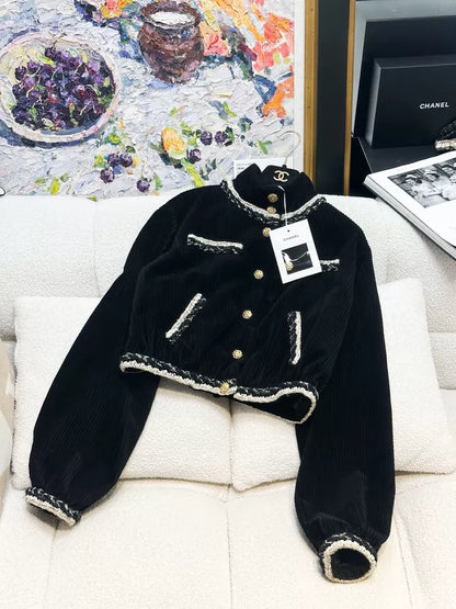 Chanel 25k black corduroy jacket