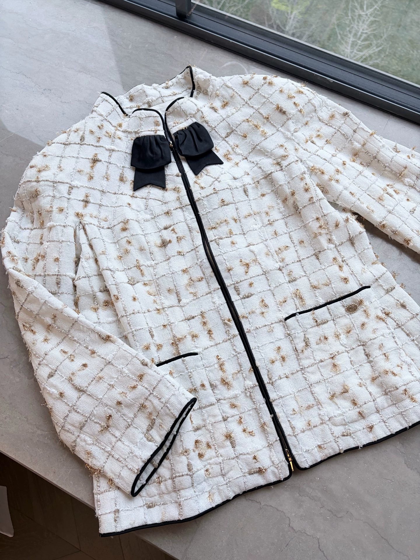 Chanel white & Gold Jacket