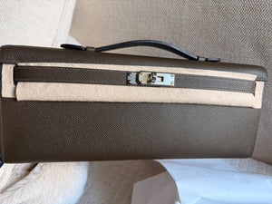 Hermes Kelly cut Vert Loden Epsom Palladium hardware