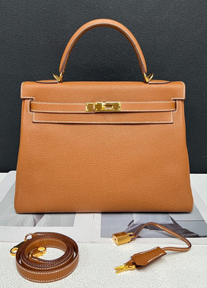 Hermes Kelly 32 gold Togo gold hardware