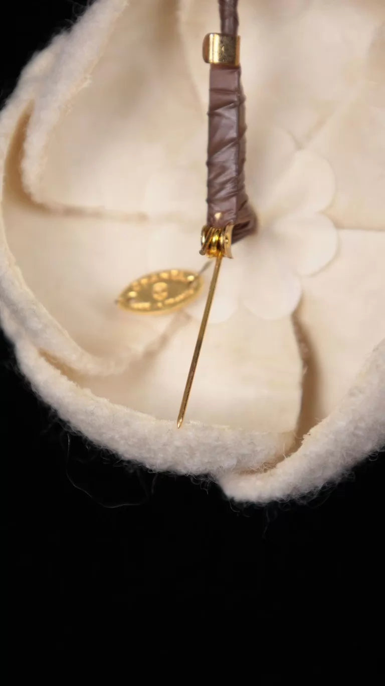 Chanel White Camellia Brooch