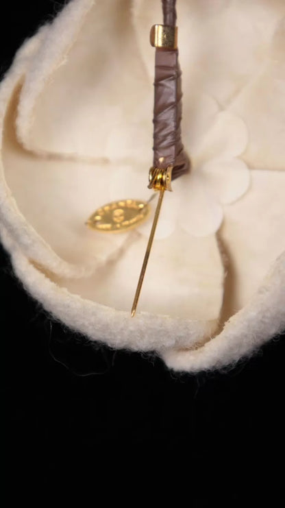 Chanel White Camellia Brooch