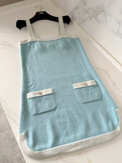 Chanel 25a Blue Cashmere Dress
