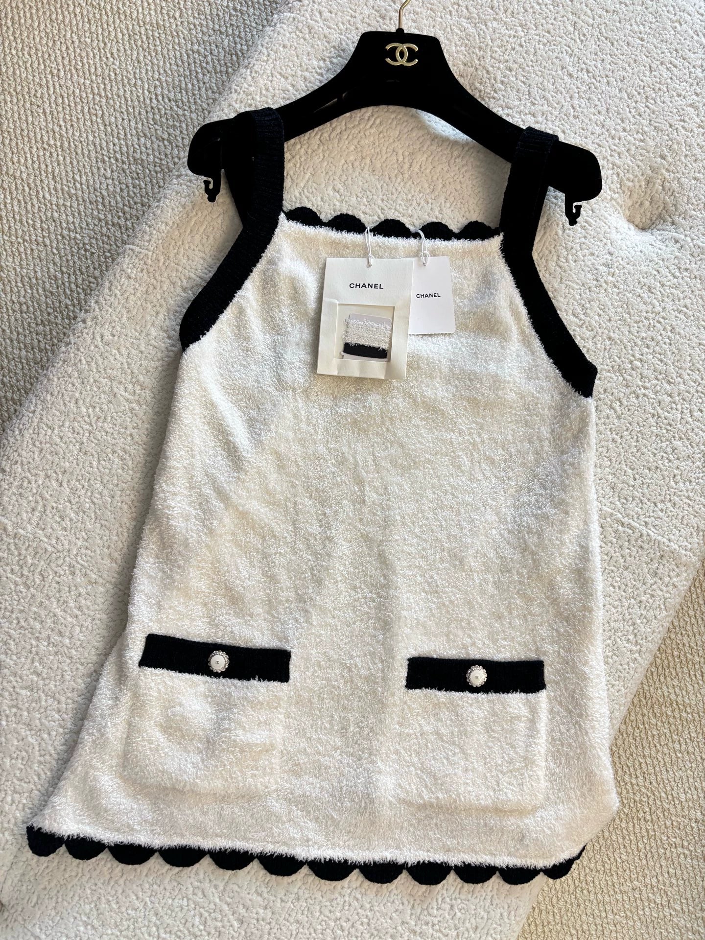 Chanel 26C White and Navy Blue Camisole