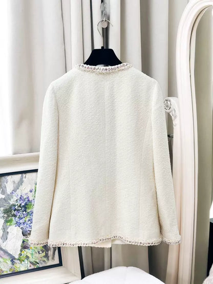 Chanel 26c creamy yellow tweed jacket