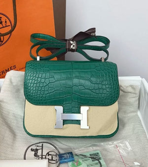 Hermes Constance 18 Malachite Matte Alligator Palladium hardware