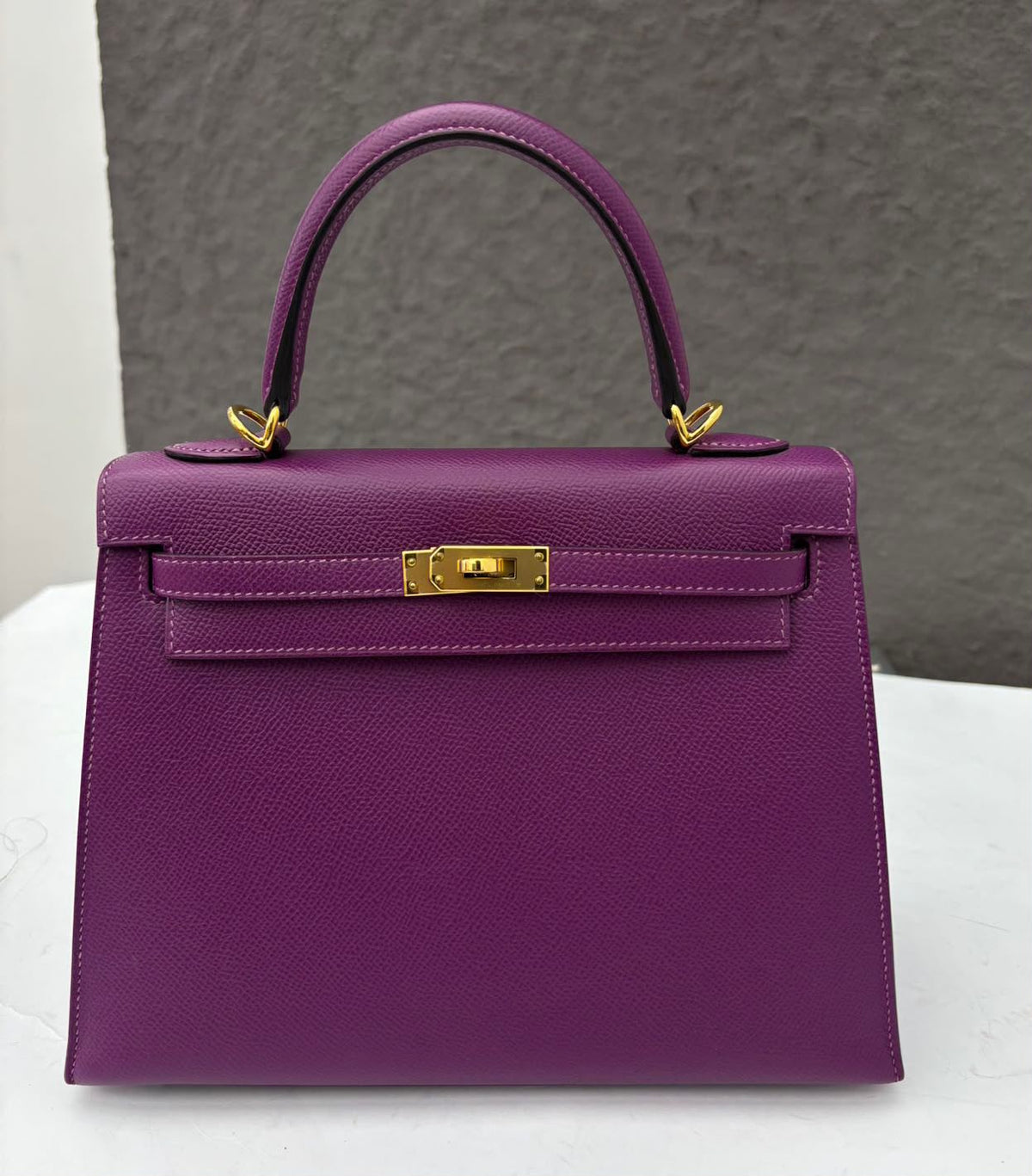 Hermes Kelly 25 anemone Epsom gold hardware