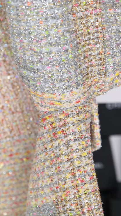 Chanel 24C Colorful Tweed Jacket, and Skirt Set