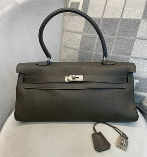 Hermes Kelly 42 in plomb Togo Palladium hardware