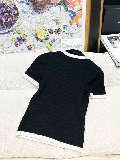 Chanel 24C black cashmere top