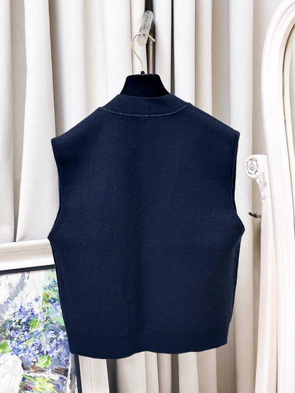 Chanel 24p navy blue vest jacket